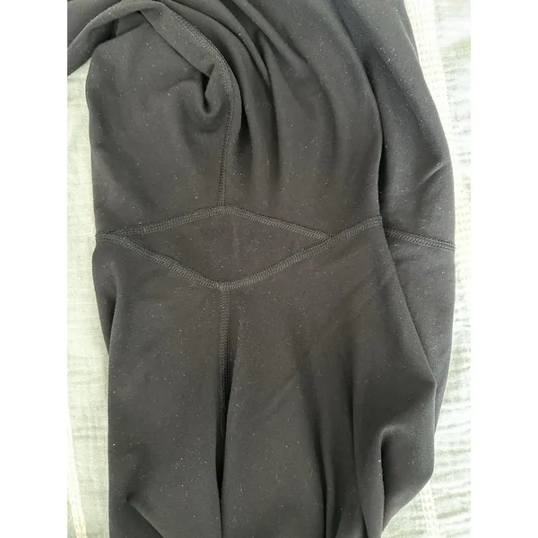 Lululemon Groove Flare Leg Pull-on Pants Black Blue Stripe Band Activewear ~14 - Image 4