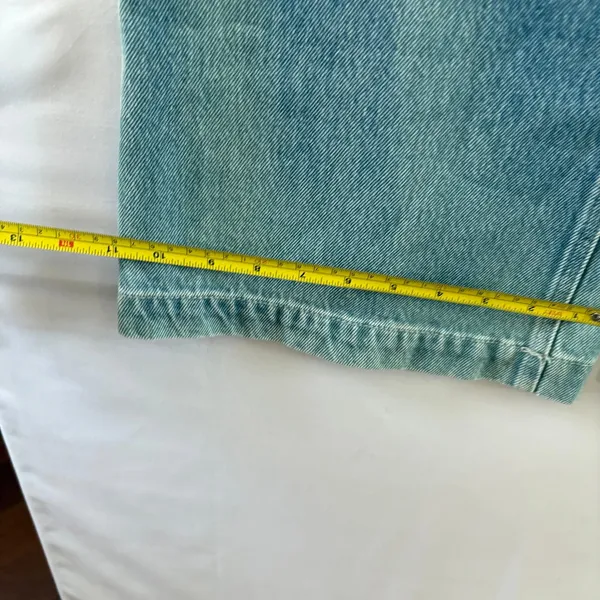 PAIGE Anessa Drawstring Wide Leg Jeans Light Wash Denim Size 27 - Image 10