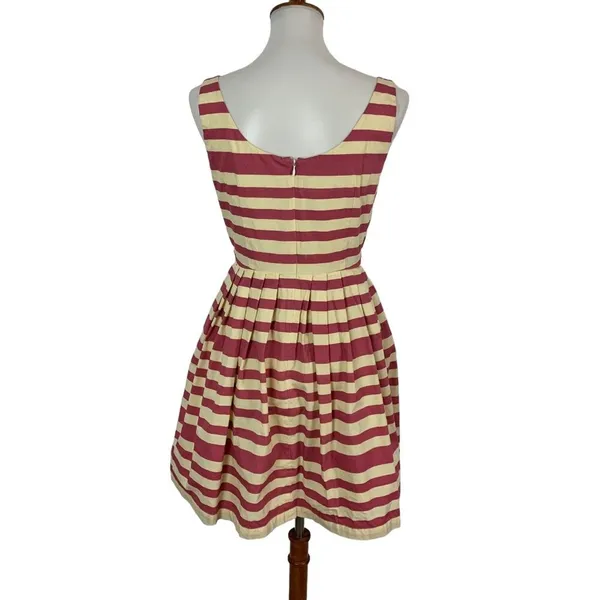 Anthropologie Corey Lynn Calter Dress 6‎ Fit Flare Striped Sleeveless Retro - Image 5