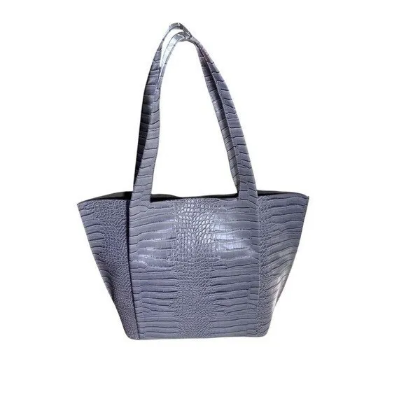 NWT Worthington Gray Croc-Embossed Faux Leather Tote | Style‎ 109-1020-0103-01 - Image 3