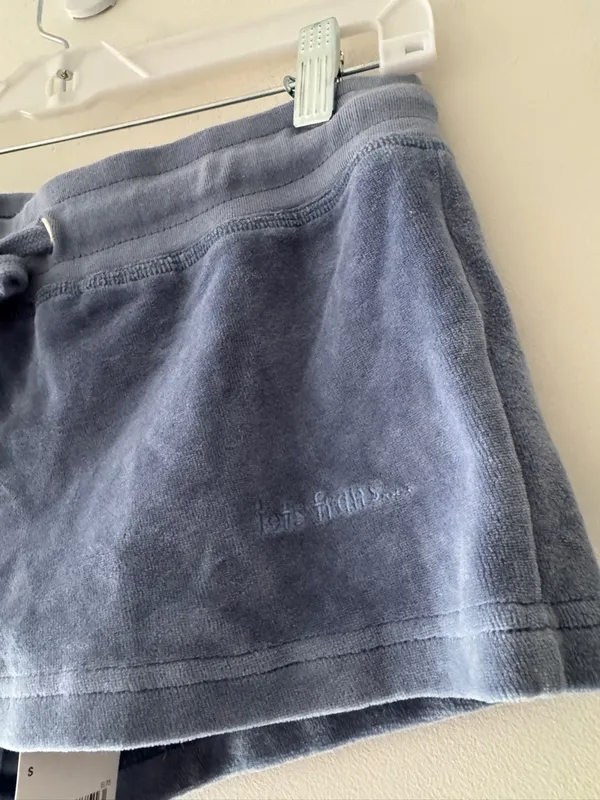 NEW!! Iets Frans Urban Outfitters‎ Mini Blue Velvet Shorts - Image 3