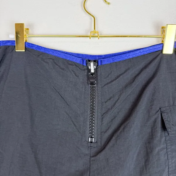 Vintage Y2K Mossimo‎ Black Blue Nylon Mid Rise Mini Shorts Zip Front Size Small - Image 3
