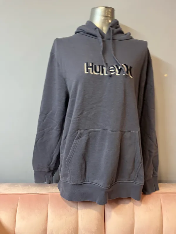 Gray Hurley hoodie with white and black logo, size XL #surf #skate - Image 2