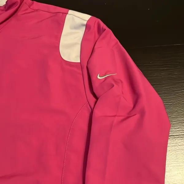 Nike Golf Pink Quarter Zip Pullover Jacket‎ Womens XL White Contrast Windbreaker - Image 5