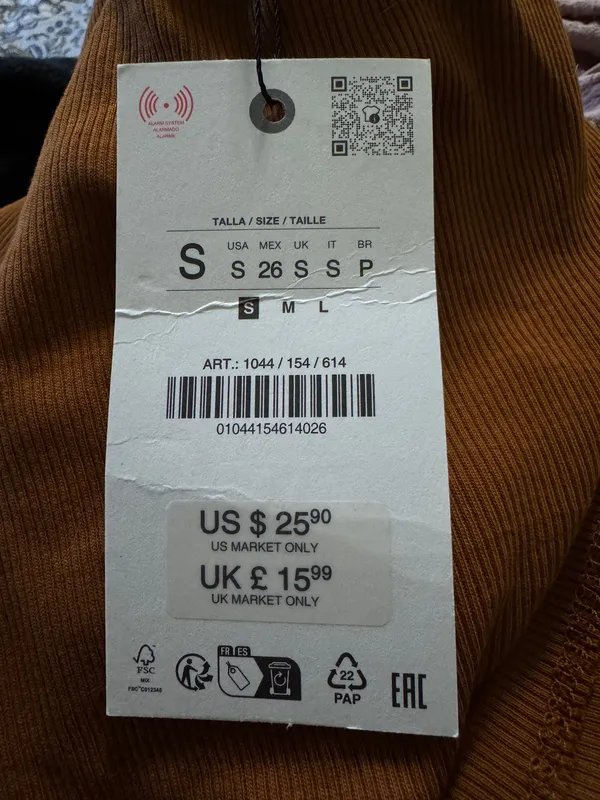 ZARA Ribbed Asymmetrical Top - Image 3