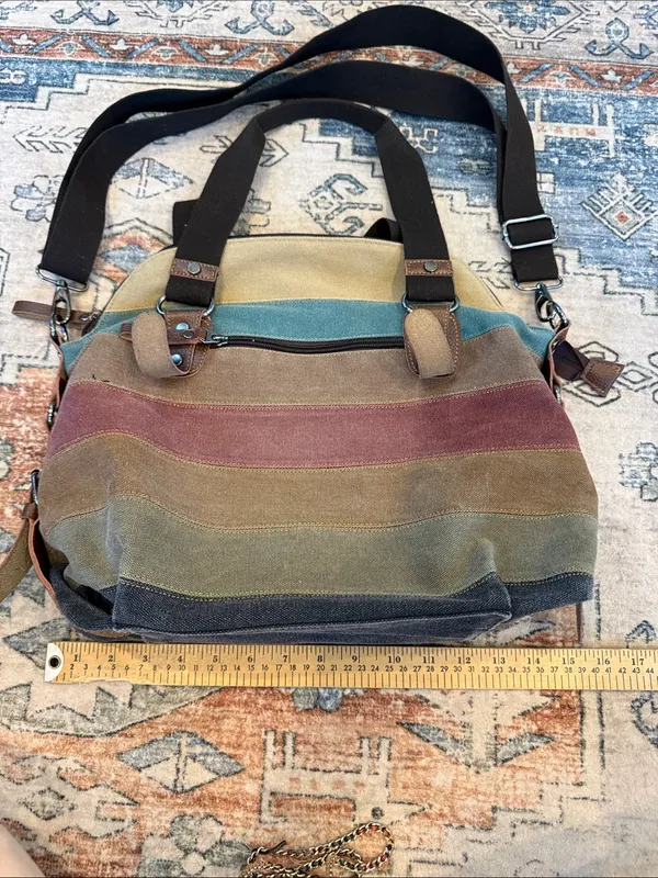 Hot canvas bag shoulder tote purse crossbody messenger satchel woman handbag - Image 5