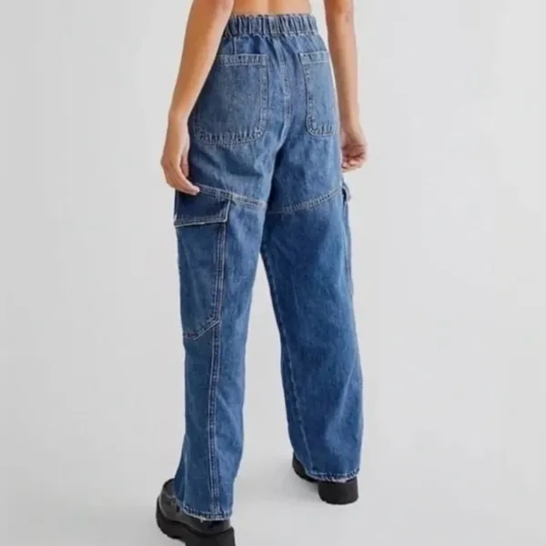 We The Free All Star Cargo Pull On Button Fly Baggy Jeans Size XS - Image 2
