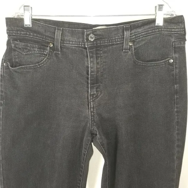 Levi's 505 Straight Leg Jeans Women's Size 12M Soft Black Stretch Denim Mid-rise - Image 16