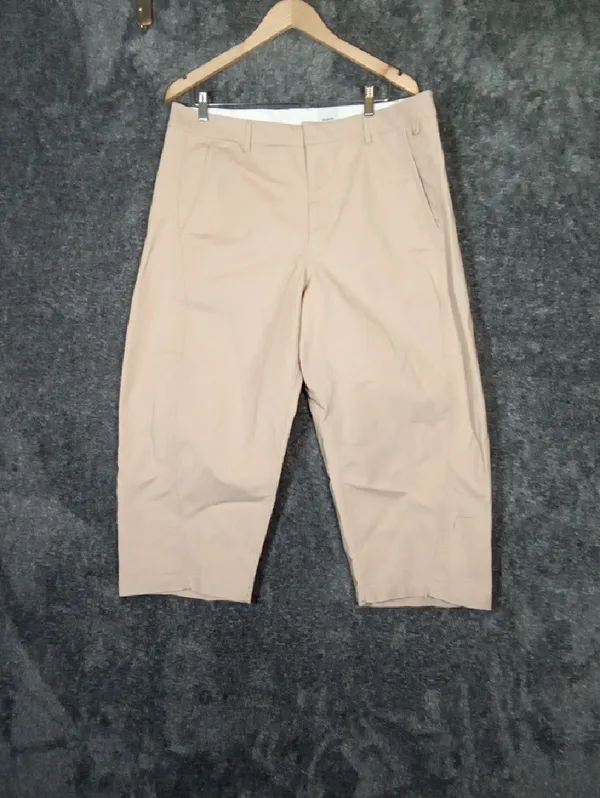 Maeve Light Beige Trousers Cotton Blend Cropped Barrel Leg Vacation Womens 14 - Image 4