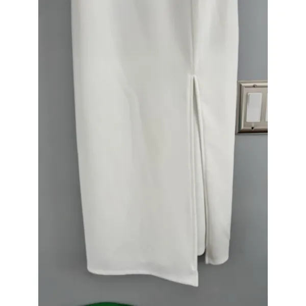 NWOT Lulus Romantic Celebration White Tie Strap Bodycon Midi Dress Size Small - Image 8