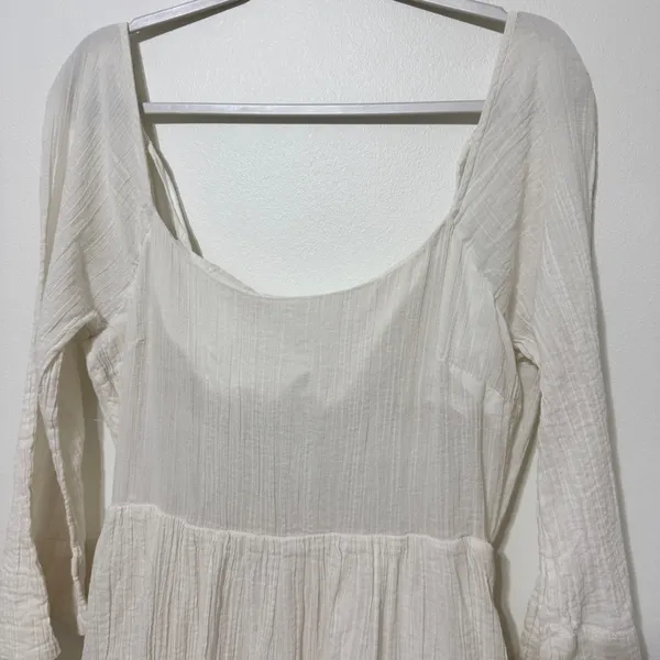 Free People Gauzy Beach Midi Dress Coverup Kelsie Ivory Size Medium Boho - Image 7