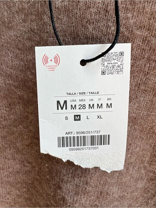 Zara Women's NWT Alpaca and Wool Blend Brown Crew Neck Sweater Size Medium - Image 4