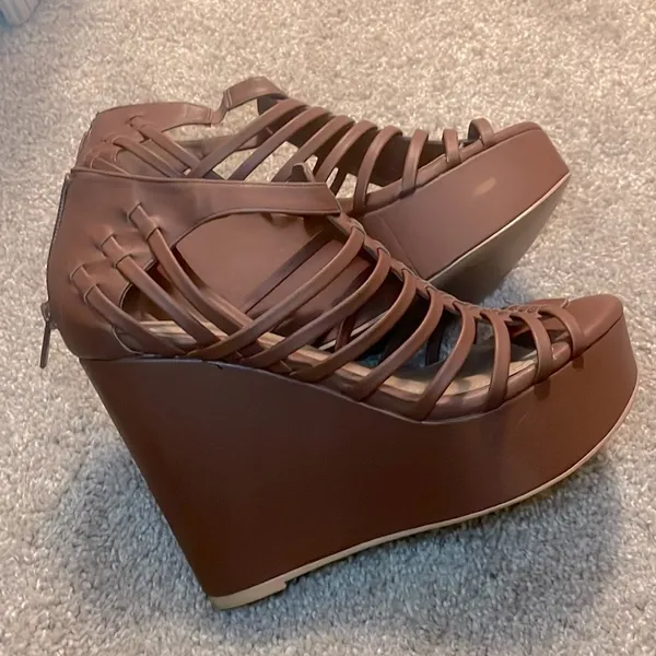 Torrid wedge sandal tall brown size 10w neutral - Image 6