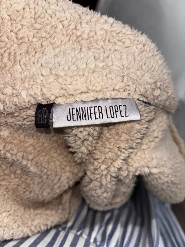 Jennifer Lopez Brown Faux Suede Sherpa Lined Toggle Button Vest - Image 4