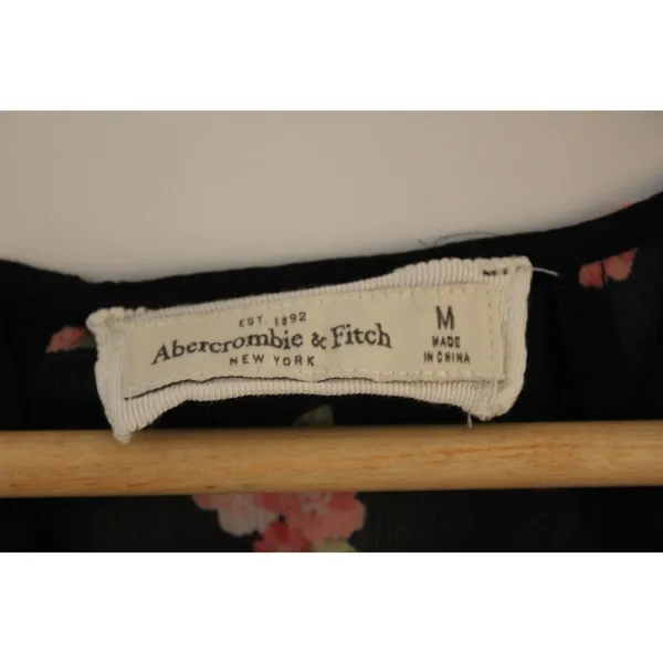 Womens Abercrombie & Fitch Black Pink Green Floral Lace Blouse Top Size Medium M - Image 3