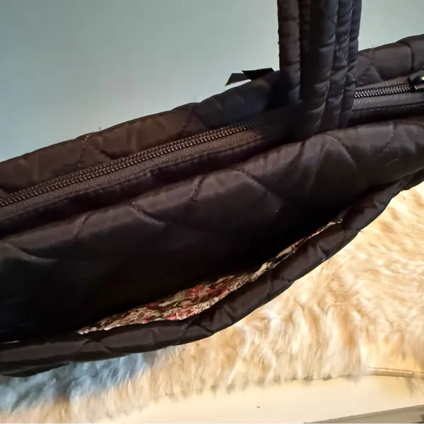 Vera Bradley Large Quilted Black Tote Bag - Image 6