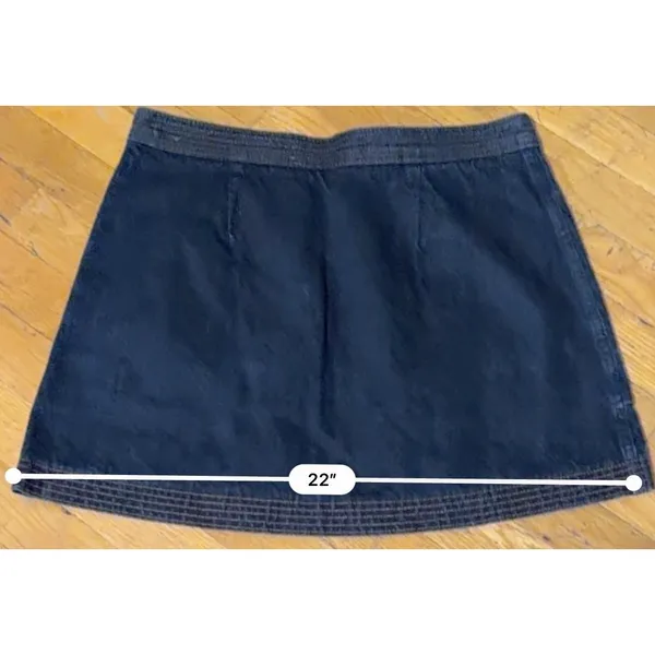 Abercrombie & Fitch Denim Mini Skirt Size 6 Dark Wash Zip Front Cotton Jean Y2K - Image 4