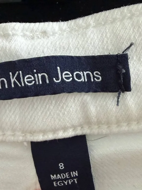 Calvin Klein Jeans White High Rise Denim Shorts Size 8 Classic Summer - Image 5