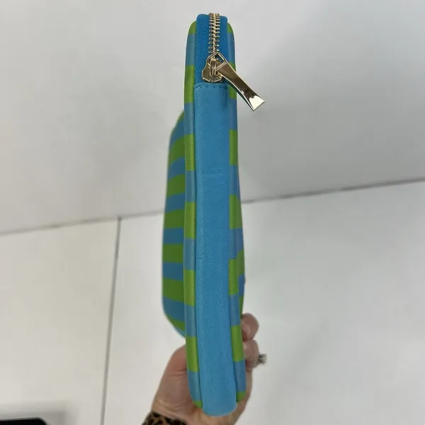 Kate Spade 12.5" Laptop Sleeve Blue Green Striped Neoprene Tech Case Bag Pouch - Image 7