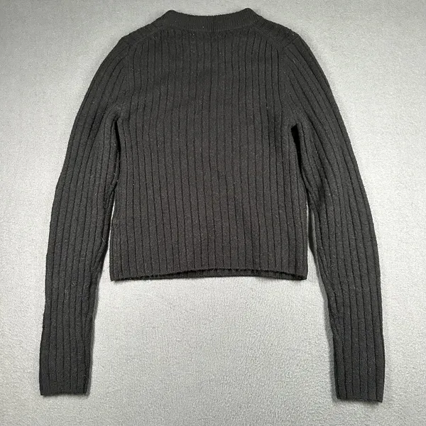 Madewell Sweater Womens Small Black Ribbed Knit Crewneck Long Sleeve Pullover - Image 9