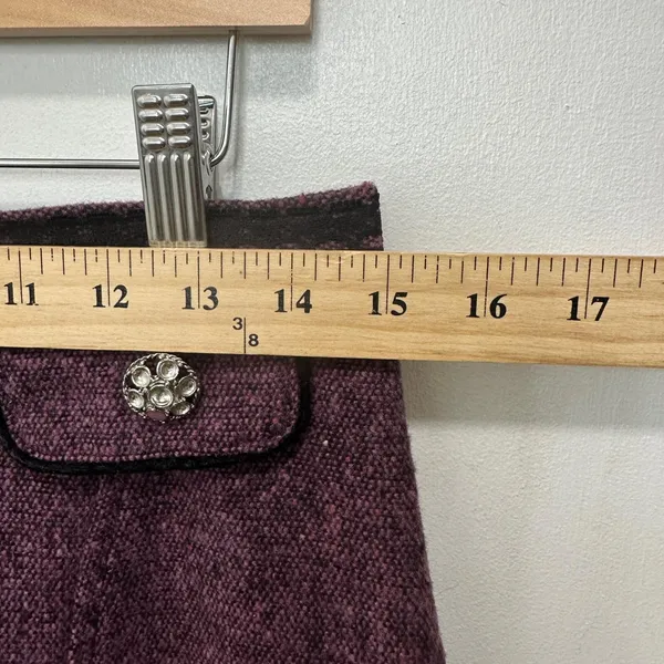 Vtg Y2K Willi Smith Women Skirt Purple 12 Tweed Academia Whimsigoth Coquette‎ - Image 6