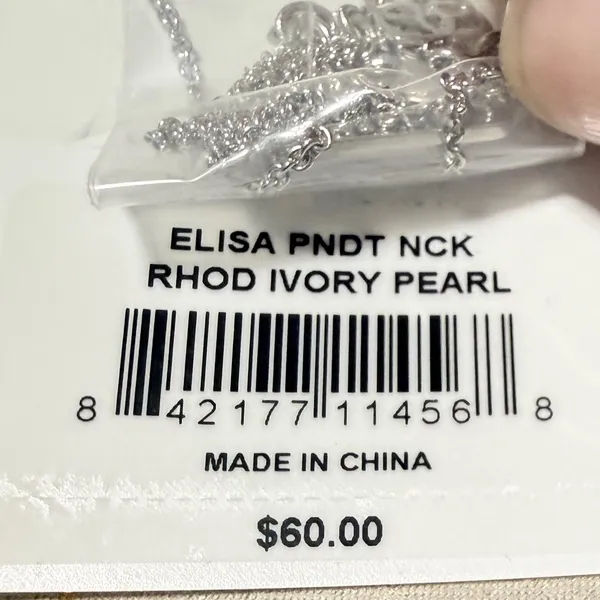 Kendra Scott Elisa White Mother of Pearl Necklace Silver - Image 3