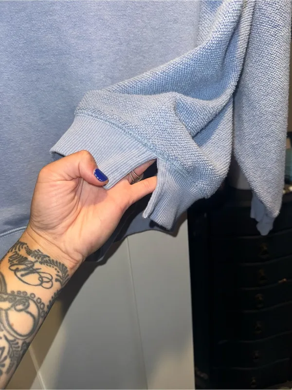 Aerie Fleece + Terry Cloth Sleeves Oversized Crewneck Sweatshirt. - Image 4