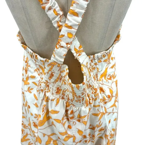 Anthropologie Maeve Sweetheart Mini Dress Floral Print Cream Orange Size XL‎ - Image 11