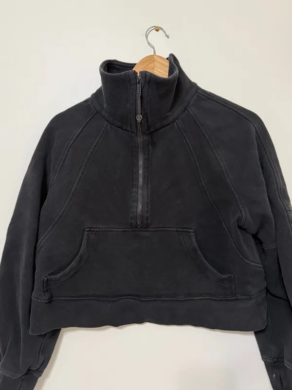Lululemon Scuba Oversized Half Zip Size XS/S Black Sweater - Image 3