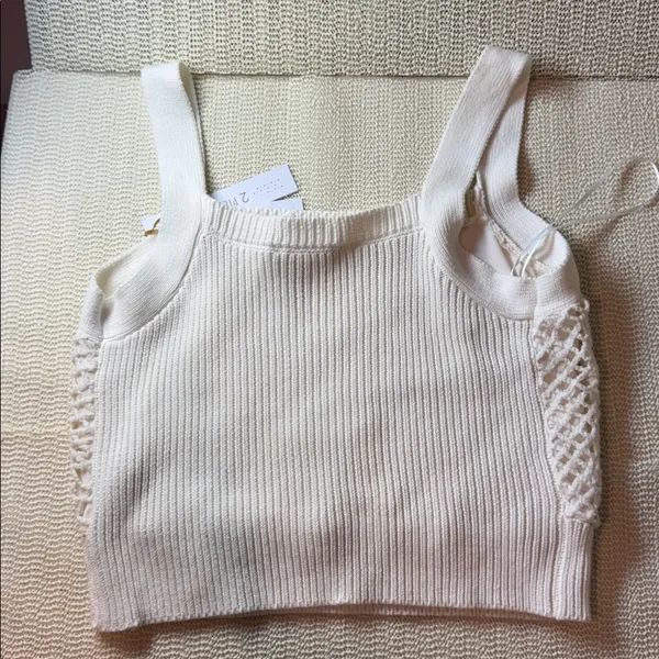 NEW House of Harlow Women’s 1960 Cream Knit Top S - Image 4