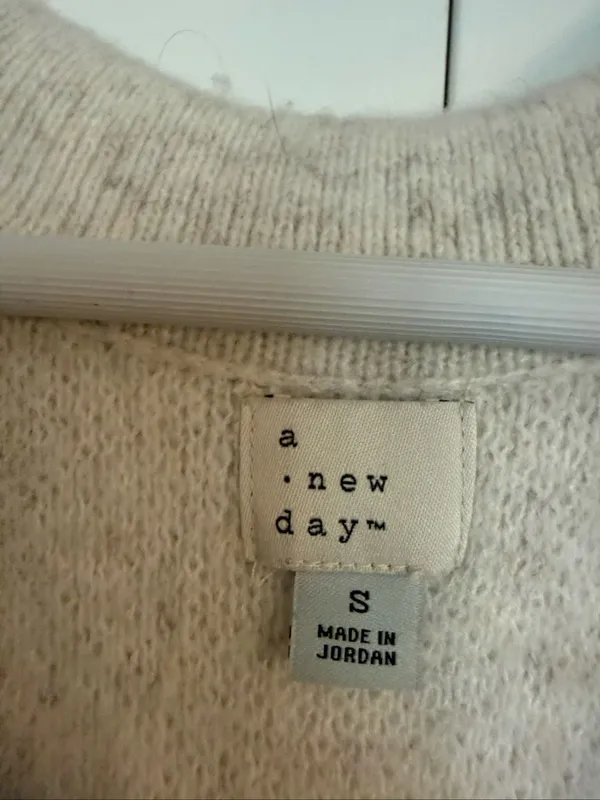 A New Day oatmeal collared polo sweater size small - Image 3