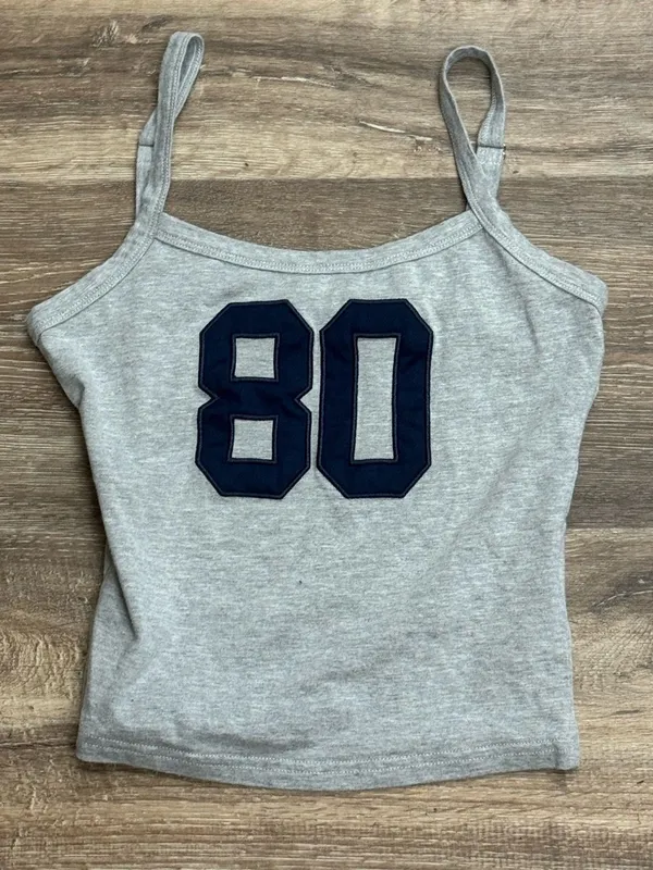 Edikted '80s Babe Appliqué Cotton Crop Tank Top Women’s XS - Image 2