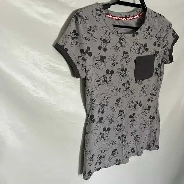 Disney Parks Mickey Mouse Y2K Womens TShirt Top Size S Gray Short Sleeve Cartoon - Image 5