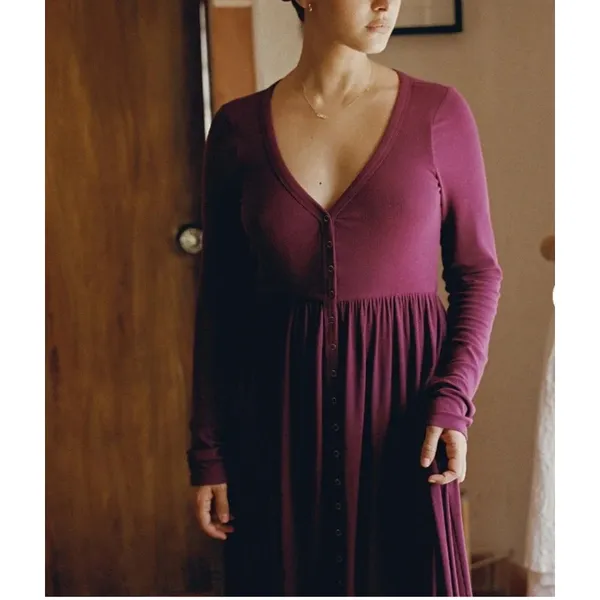 Hatch The Softest Rib Nursing Purple Maternity Nursing Dress Size 3 or Large - Image 14