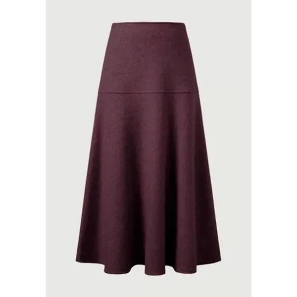 Brand New OGL Women's Size M cran/Purple Wool Like Flared Midi Length Skirt - Image 2