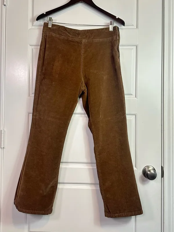 Free People In My Feelings Velvet Boho Distressed Crop Slim Flare Pants Size M - Image 2