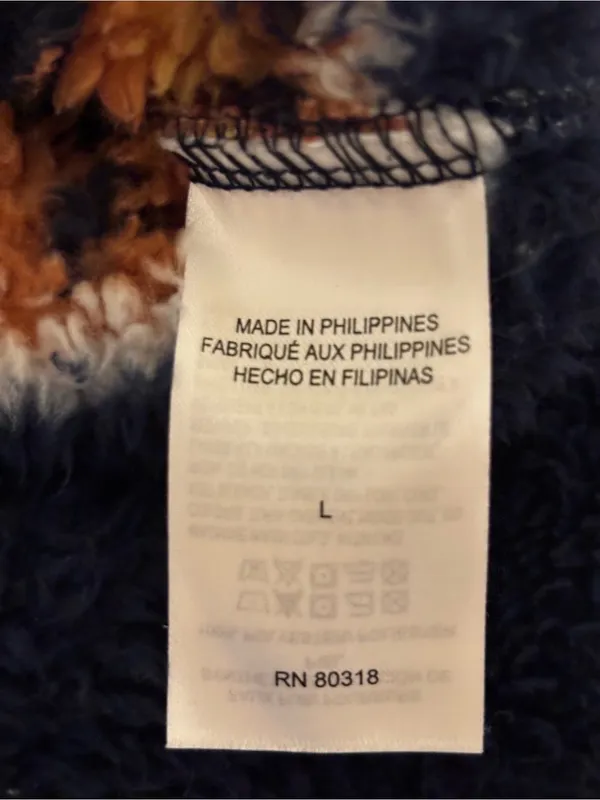 Lucky Brand Women’s L Aztec Sherpa Fleece Jacket Orange - Image 3