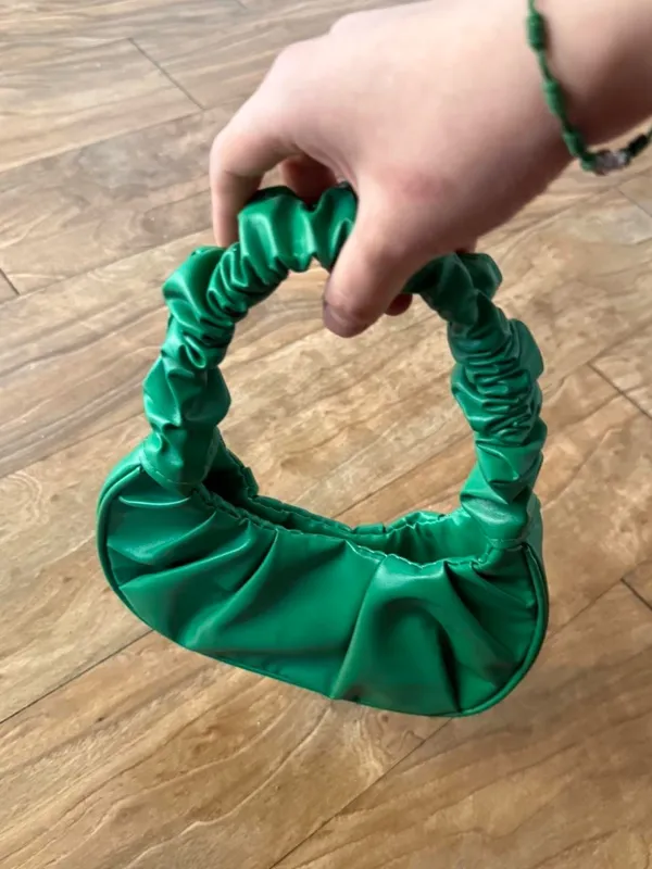 Green Ruched Shoulder Bag - Image 3