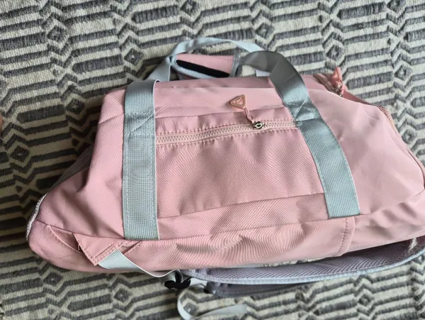Colorblock Convertible Backpack Duffel Bag Travel Gym Bag Shoe Compartment - Image 6