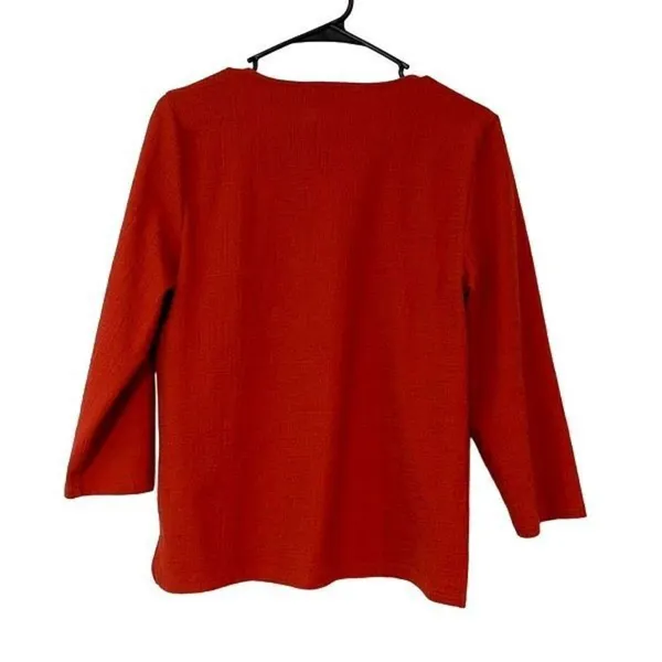 J Crew V -Neck Long‎ Sleeve Top. Size Medium. Burnt Orange - Image 2