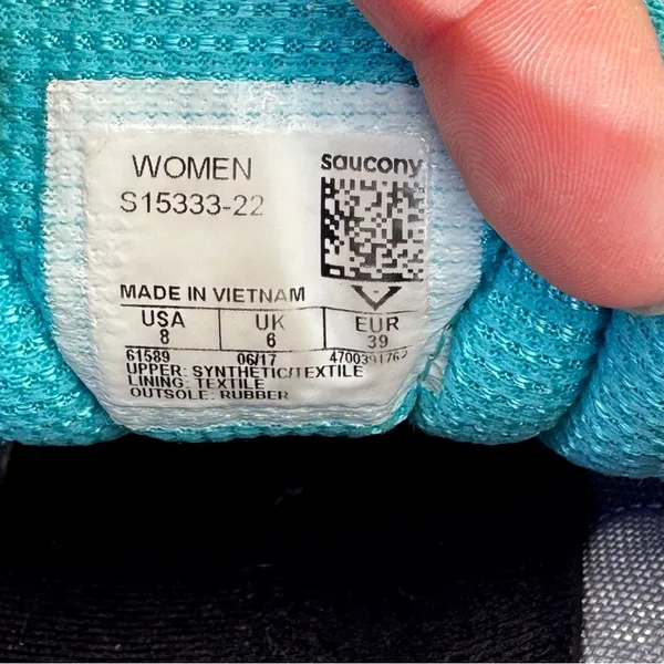 Saucony Cohesion Women’s Size 8 Gray Teal Running Shoes Athletic - Image 4