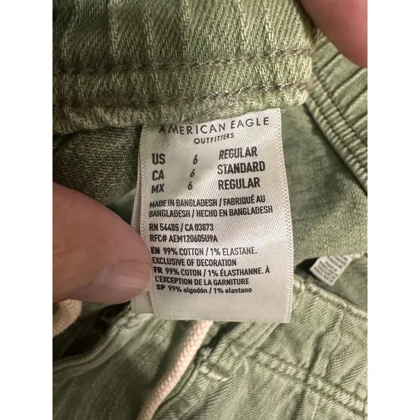American‎ Eagle Women Olive Green Utility Jogger Pants Size 6 Regular Drawstring - Image 7