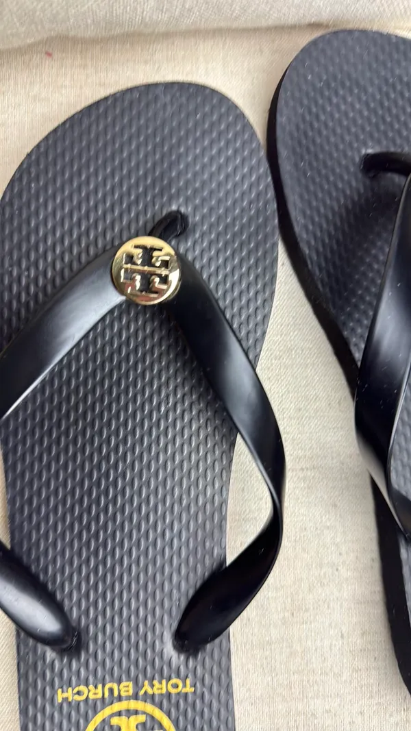 Tory Burch Black Flip Flips - Image 5