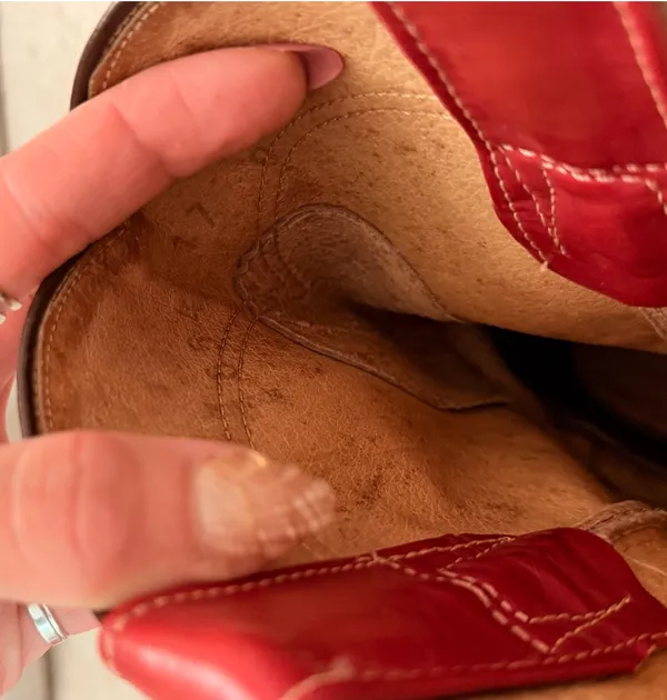 Vintage Charm red leather boots - Image 6