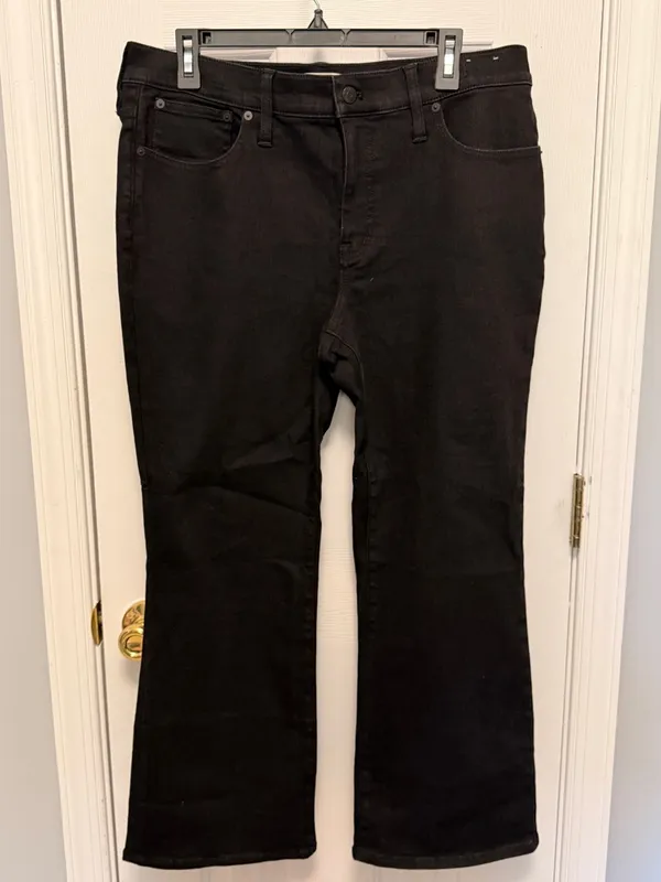 Madewell Mid Rise Kick Out‎ Jeans Black Size 32 Cropped Straight hem - Image 3