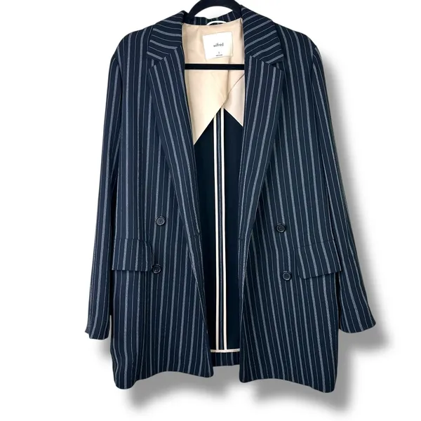 WILFRED x ARITZIA NWOT Cherrelle Pinstripe Double Breasted Blazer Jacket Small - Image 4