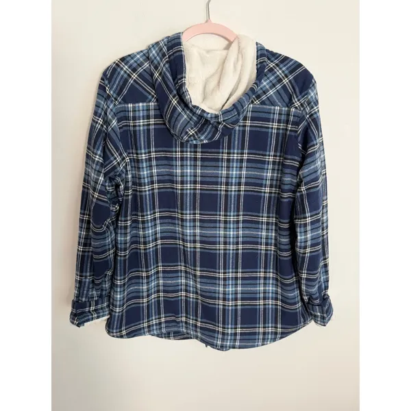 Tough Duck Women's Plush Pile-Lined Flannel Work Hoodie size large - Image 4