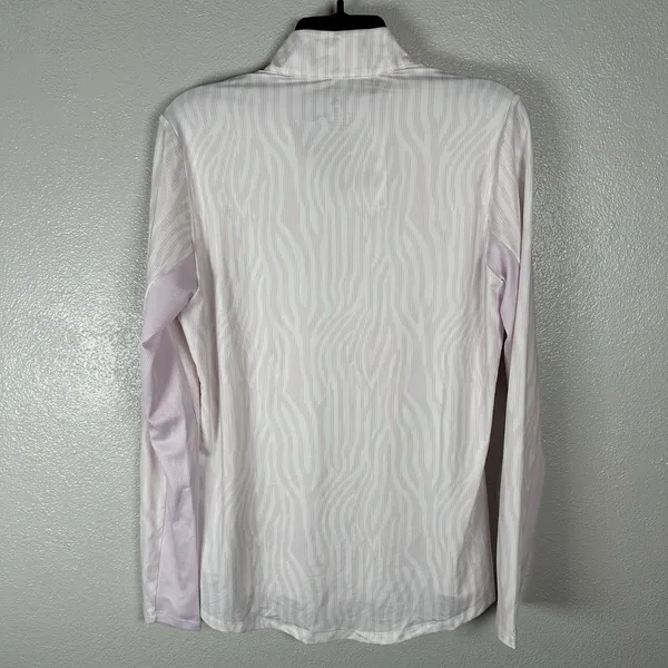 NEW Adidas Golf‎ Tennis Pickleball 1/4 Zip Pullover Womens Medium Pink Stripe - Image 4