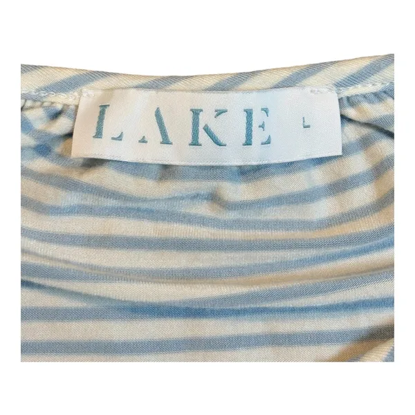 LAKE‎ Pajamas Pima Long Sleeve Top Womens L Blue Striped Modal Lounge Sleepwear - Image 6