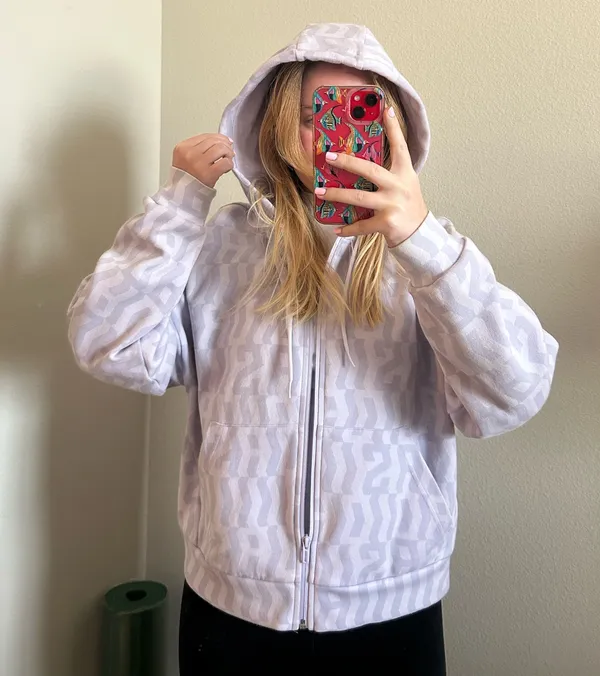 Adidas light purple zip up hoodie - Image 2